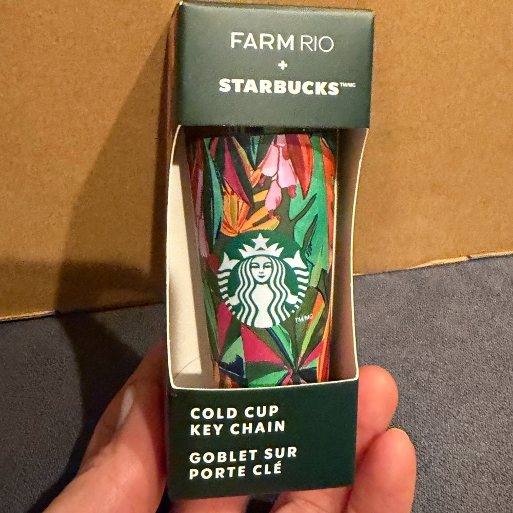 NWT Starbucks x Farm Rio cold cup keychain